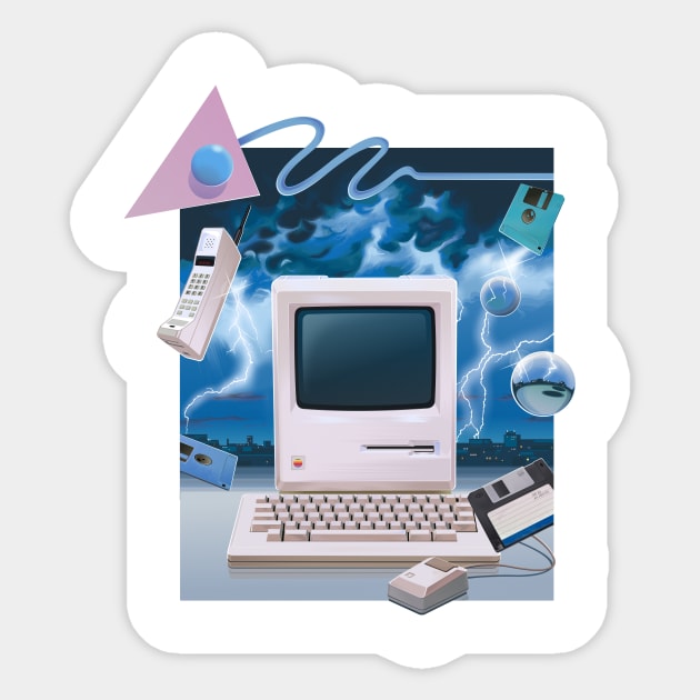 Retro Storm Sticker by Mr.Melville